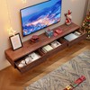 Modern Walnut Floating TV Stand With Drawers - 4 of 4