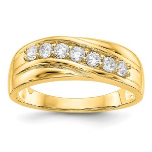 Black Bow Jewelry Men's 7.2mm 14K White or Yellow Gold 1/2 Ctw Lab Created Diamond Band - 1 of 4