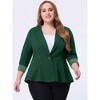Agnes Orinda Women's Plus Size High-Low Peplum Button Work Elegant Blazers - 2 of 4
