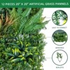 12 PCS Grass Wall Panels 20"x 20", Privacy Screen Greenery Backdrop Panels, Boxwood Grass Panels Hedge Wall Decor for Garden Yard Fence - 3 of 4