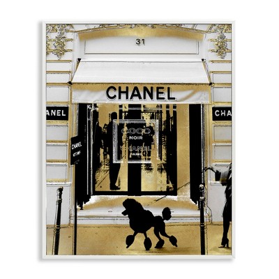 Stupell Industries Fashion Storefront Glam Poodle Black Framed Giclee Art