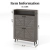 ALEXOUN Farmhouse Shoe Cabinet with 2 Flip Drawers, Freestanding Narrow Shoe Rack Cabinet with Hooks for Entryway,Foyer,Hallway,Brown - 3 of 4