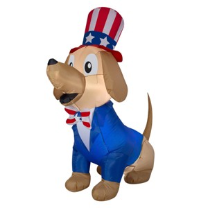 5' Lighted Inflatable Fourth of July Dog - National Tree Company - 1 of 2