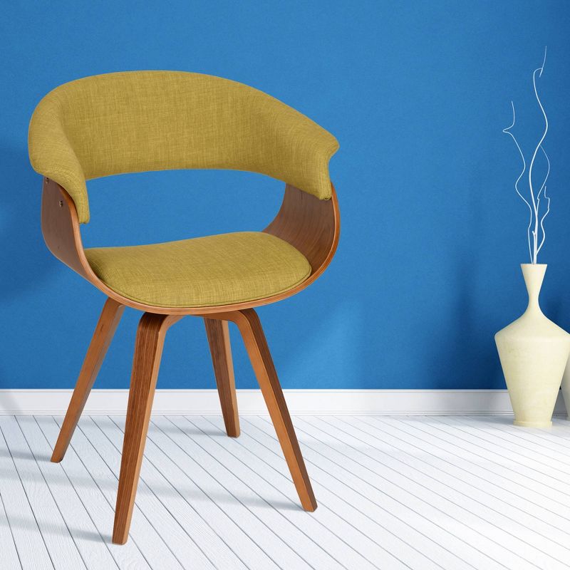 Summer Modern Chair - Green Fabric And Walnut Wood - Armen Living, 5 of 6