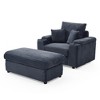 NicBex Corduroy Oversized Accent Chair with Ottoman,Comfy Armchair with Large Seat,Modern Chair and Ottoman Sets for Bedroom,Reading Room - 2 of 4