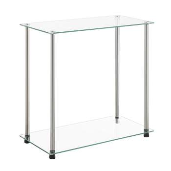 Breighton Home Designs2Go Classic Glass 2 Tier Chairside End Table Glass/Chrome