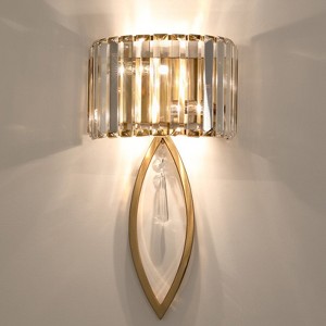 CLAXY Modern Brass Wall Sconce 2 Light Crystal Bar Wall Lamp Dimmable - 1 of 4