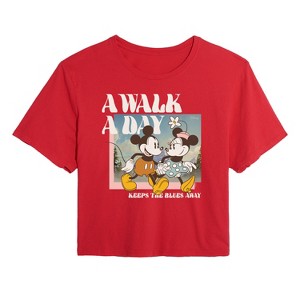 Women's - Disney - A Walk A Day Cropped Graphic T-Shirt - 1 of 4