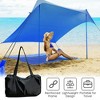 Costway Family Beach Tent Canopy w/ 4 Poles Sandbag Anchors 7'x7' UPF50+ Blue - 2 of 4