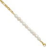 Chisel Stainless Steel Yellow IP-plated with Half White Freshwater Cultured Pearl 8.25" Bracelet - 2 of 4