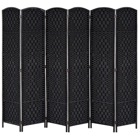 Homcom 6' Tall Wicker Weave 6 Panel Room Divider Privacy Screen : Target