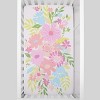 NoJo Floral Burst Pink, Blue, Green and White Flower 100% Cotton Photo Op Fitted Crib Sheet - 3 of 4