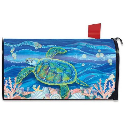 Swimming Sea Turtle Summer Magnetic Mailbox Cover Nautical Briarwood ...