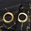 RT Designers Collection Soho Foil Jacquard Polyester Grommet 2 Pack Window Curtain Panel Set 36" x 84" Black - 4 of 4