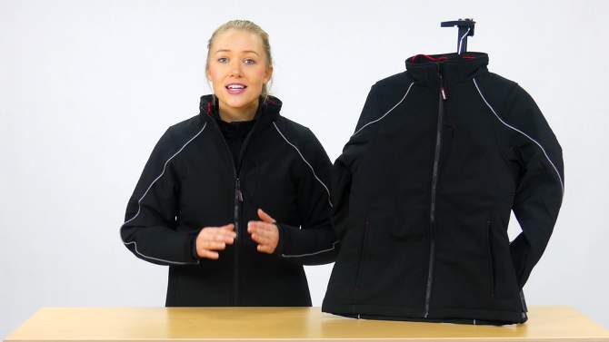 RefrigiWear Women's Warm Insulated Softshell Jacket with Thumbhole Cuffs, 2 of 8, play video