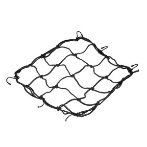 Unique Bargains Travel Camping Extendable Rubber Rope Cover Motorcycle Cargo Luggage Debris Tie-Down Net with 6 Hooks 1 Pc - 1 of 4