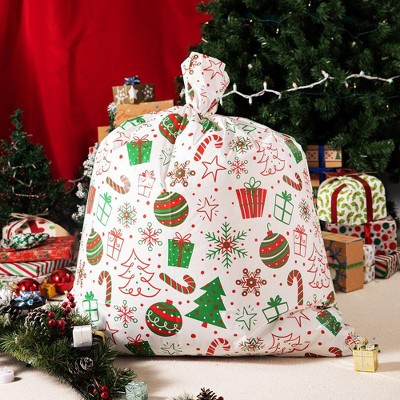 Jumbo Festive Christmas Gift Bags with Tags, 44” x 36”, Set of 8