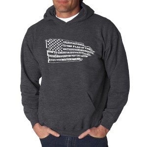 LA Pop Art Men's Word Art Hooded Sweatshirt - Pledge of Allegiance Flag - 1 of 4