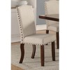 Vynxaria Set of 2 Beige Upholstered Dining Chairs with Tufted Backs and Nail - Head Trim, Ideal for Living Room & Dining Room - 4 of 4