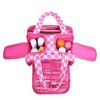 Anna-Kaci Checkered Makeup Brush Storage Bag with Zipper Compartments and Carry Handles - Fuchsia - 2 of 4