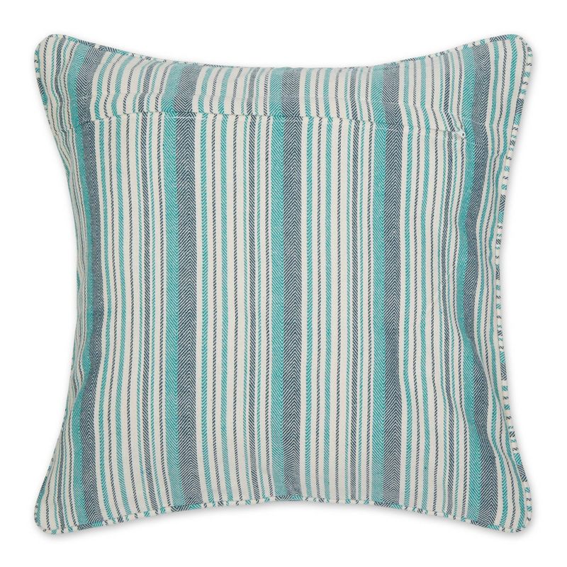 2pc 18"x18" Herringbone Striped Recycled Cotton Square Throw Pillow Cover - Design Imports, 5 of 7