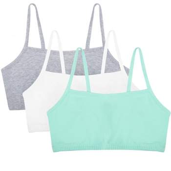 Fruit of the Loom Women's Front Close Racerback Sport Bra, 2-Pack White  with Grey/Black with Grey 36