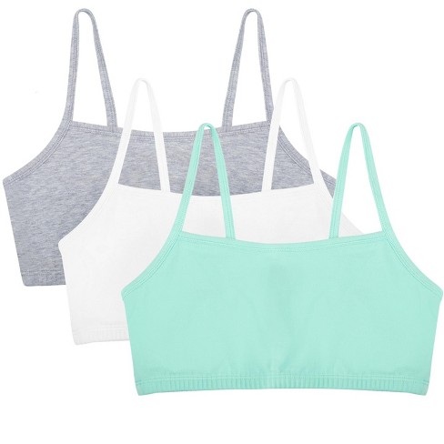 Fruit Of The Loom Women's Tank Style Cotton Sports Bra 3-pack Mint  Chip/white/grey Heather 36 : Target