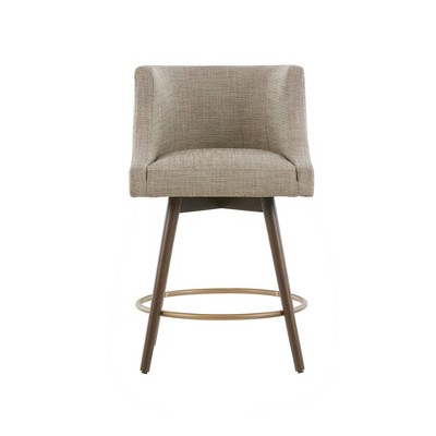 Gunmetal 24-in H Adjustable Height Upholstered Swivel Bar Stool In The Bar  Stools Department At