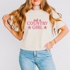 Just A Country Girl Stars Glitter/Puff Print - Womens Boxy Crop Top Graphic T-Shirt - 3 of 4