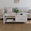vidaXL Coffee Table White Solid Pine Wood, MDF Medium Coffee Table - 3 of 4