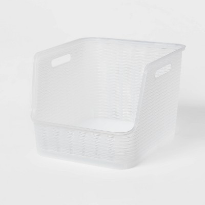 Mainstays Flexible Plastic Closet Storage Bin, Arctic White