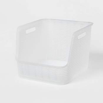 Iris Usa 4 Pack Jumbo Plastic Open Front Stackable Storage Bin, Clear :  Target