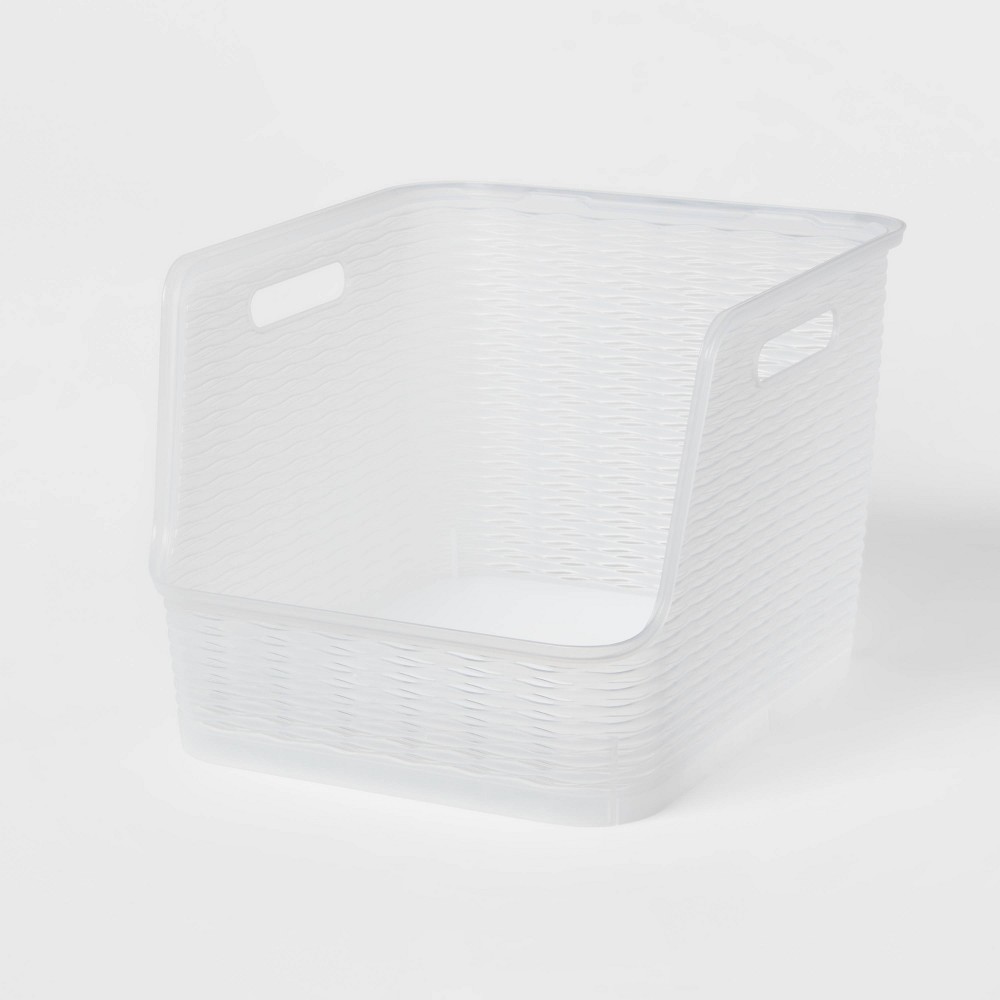 Wave Open Front Bin Translucent - Brightroom™: Stackable, 21L, Clear, 13" Cube Storage Compatible