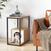 Tangkula Cat Tree and End Table Cat End Table with Scratching Post Cat Condo Dangling Ball Detachable Plush Mat & Anti-Tipping Kits - 3 of 4