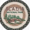Earth Rugs Acadia Bridge Round Trivet – 10" Scenic Print on Braided Natural Jute Table Mat - 3 of 3