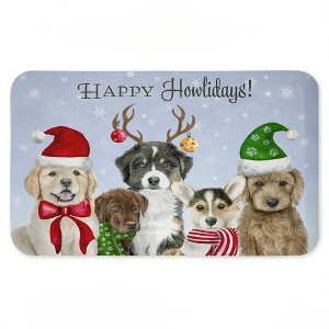 Stupell Industries Happy Howlidays Puppies Printed Anti-Fatigue Floor Mat, design by Brett Blumenthal, 30"x18" - 1 of 4