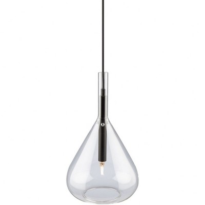 Black and Clear Glass Contemporary Pendant Light
