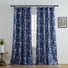 HLC.ME Ashley Floral Patterned Window Rod Pocket Curtains - Light Blocking Darkening Window Panels, Set of 2 - 2 of 4