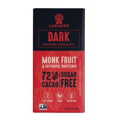 Lakanto Chocolate Bar Sugar-Free Vegan  - 2.3 oz Bar - 12 Bar Box
