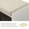 NicBex Storage Bench Modern Wooden Shoe Bench with 3 Rattan Drawers and Removable Linen Cushion for Mudroom, Entryway - 2 of 4