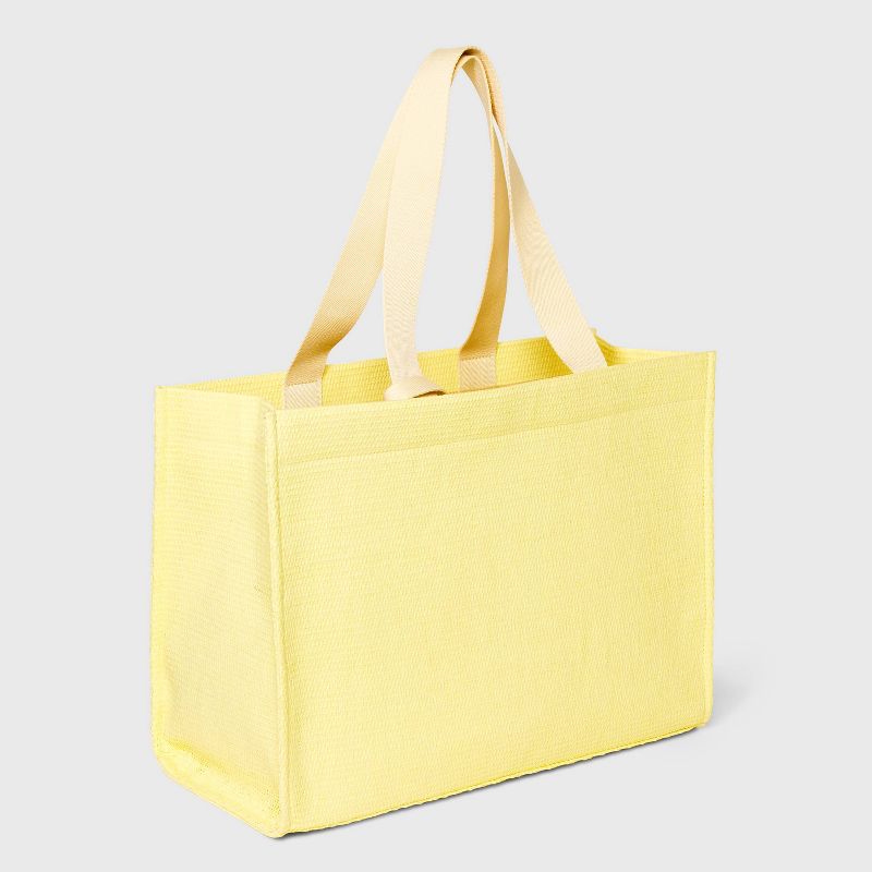 Elevated Straw Tote Handbag with Zip Pouch - A New Day™, 4 of 8