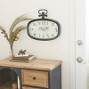 Olivia & May 16"x18" Metal Pocket Watch Style Wall Clock White: Vintage-Inspired, Rectangular, Analog Display - 3 of 4