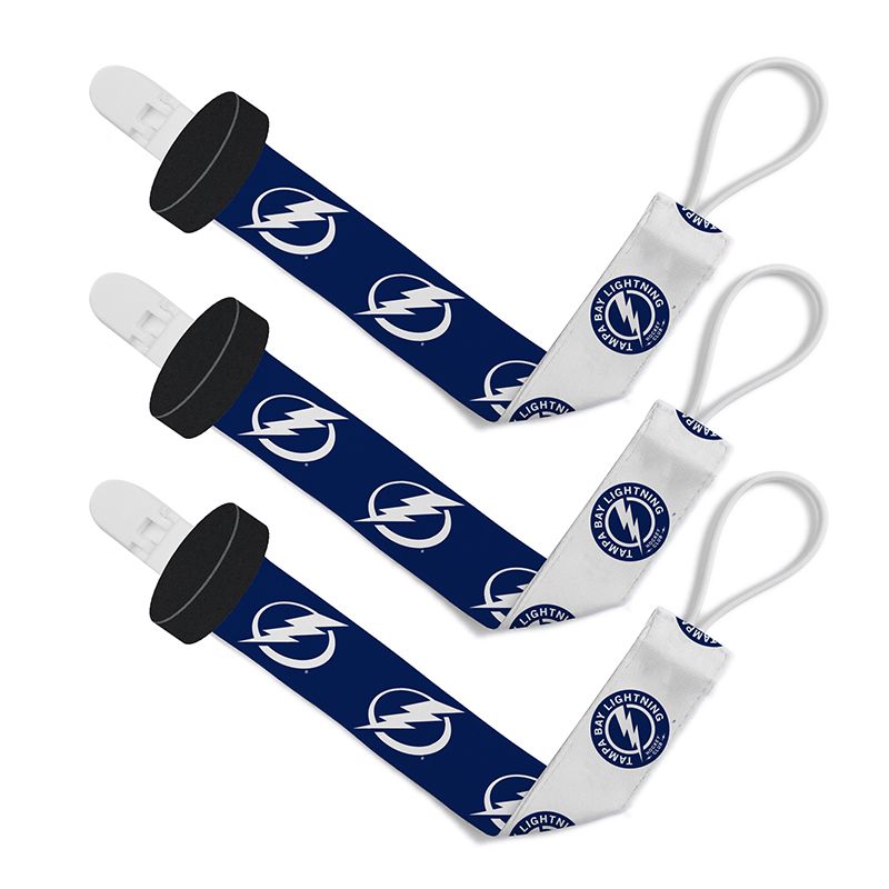 BabyFanatic Officially Licensed Unisex Baby Pacifier Clip 3-Pack NHL Tampa Bay Lightning, 1 of 4