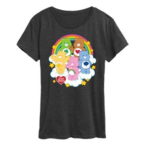 Women's - Care Bears - Group On Clouds with Rainbow and Stars Short Sleeve Graphic T-Shirt - 1 of 4
