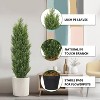 poetree 3/4/5 ft Faux Cedar Tree Topiary in Pot，Set of 2，Fake Tree for Home Outdoor/Indoor Decor - 3 of 4