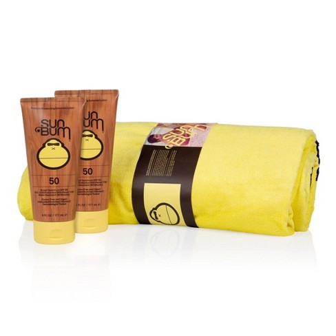 Sun Bum Extra Large Beach Towel And Lotion Suncare Set - Spf 50 - 3ct :  Target