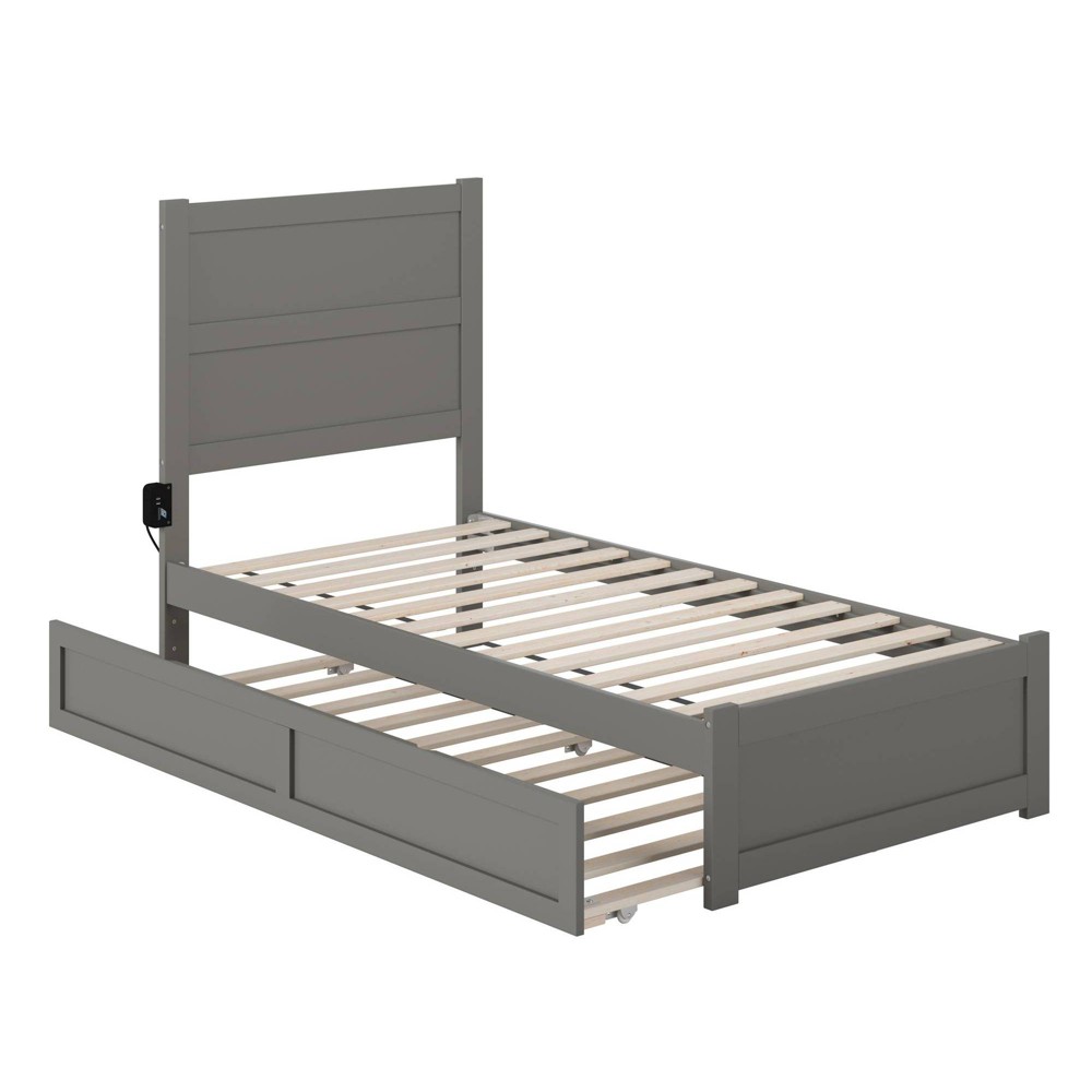 Photos - Bed Frame AFI Twin Noho Bed with Footboard and Twin Trundle Gray  