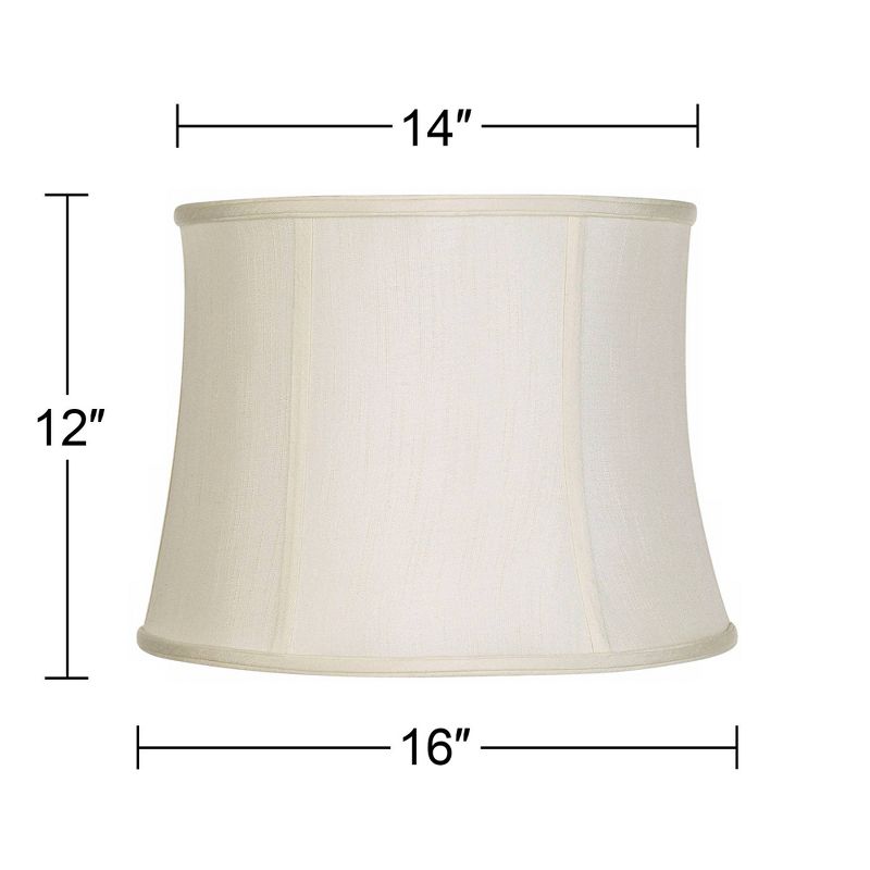 Imperial Shade Set of 2 Creme White Medium Drum Lamp Shades 14" Top x 16" Bottom x 12" High (Spider) Replacement with Harp and Finial, 5 of 10