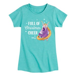 Girls' - Disney - Full Of Christmas Cheer Rapunzel Fitted Short Sleeve Graphic T-Shirt - 1 of 4