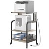 Heavy-duty 3-tier printer stand with storage, wheels, power strips, adjustable shelves, mobile cart, 150 lbs capacity, for office/home - 4 of 4